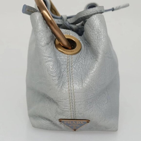 PRADA Hand Bag Leather Light Blue Auth 101859V - Picture 4 of 15
